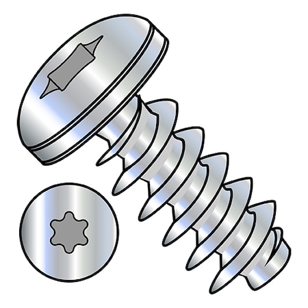 Zoro Select Thread Cutting Screw, M4-1.79 x 8 mm, Zinc Plated Steel Pan Head Torx Drive, 5000 PK M48PTTP