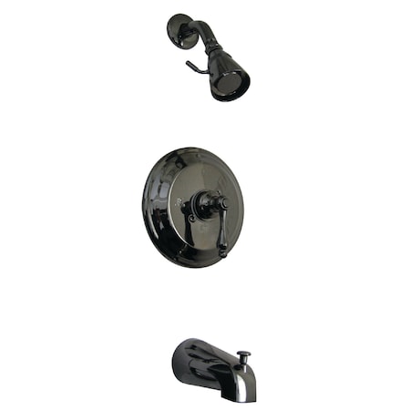 Kingston Brass Tub and Shower Faucet, Black Stainless Steel, Wall Mount NB3630AL