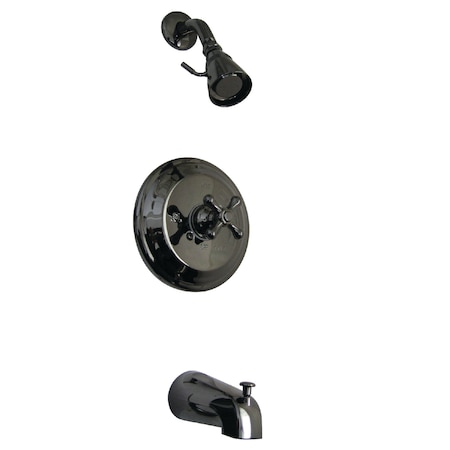 Kingston Brass NB3630AX Pressure Balanced Tub/Shower Faucet with Metal Cross Handle NB3630AX
