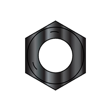 Zoro Select Hex Nut, 3/8"-16, Steel, Grade 5, Black Oxide, 21/64 in Ht, 2000 PK 37NF5B