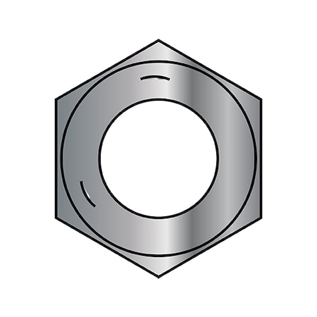 Zoro Select Hex Nut, 1/2"-13, Steel, Grade 5, Galvanized, 7/16 in Ht, 900 PK 50NF5G