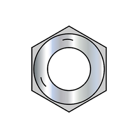 Zoro Select Hex Nut, 1-1/4"-12, Steel, Grade 5, Zinc Plated, 1-1/16 in Ht, 65 PK 126NF5