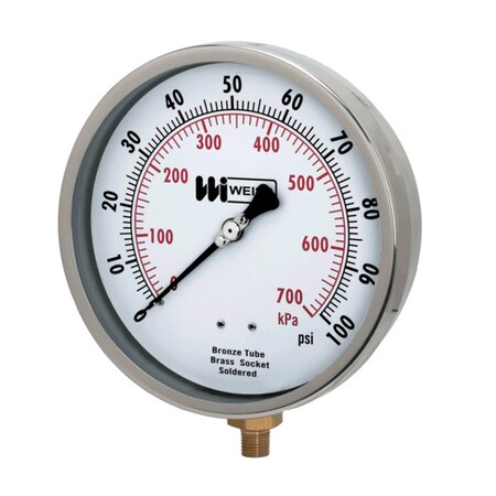 Weiss Case, 6", SS, 0-300, PSI, 1/4" NPT NF601-300-4L