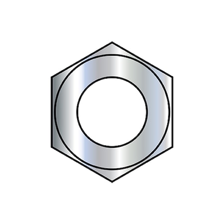 Zoro Select Hex Nut, 3/8"-16, Steel, Grade 2, Zinc Plated, 21/64 in Ht, 3000 PK 37NFD
