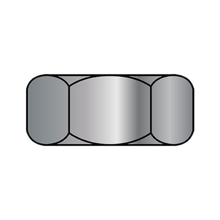 Zoro Select Hex Nut, 3/4"-10, Steel, Galvanized, 41/64 in Ht, 100 PK 75NFG