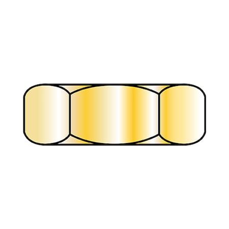 Zoro Select Machine Screw Nut, #4-40, Steel, Zinc Yellow, 3/16 in Ht, 10000 PK 0403NHY