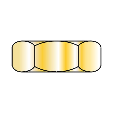 Zoro Select Jam Nut, 1/2"-13, Steel, Zinc Yellow, 5/16 in Ht, 1200 PK 50NJY