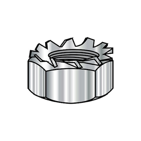 Zoro Select External Tooth K-Lock Lock Nut, #6-32, 18-8 Stainless Steel, Not Graded, 0.102 in Ht, 2000 PK 0604NK188
