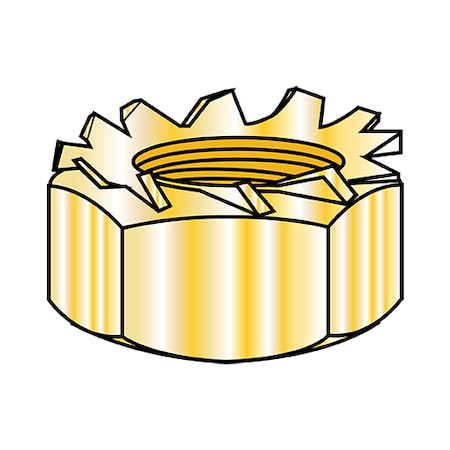 Zoro Select Hex Nut, #4-40, Steel, Zinc Yellow, 0.087 to 0.098 in Ht, 5000 PK 04NKY