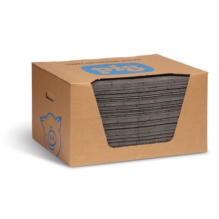 Pig Sorbent Mat, Universal, 15 in x 20 in, Gray NPG25300
