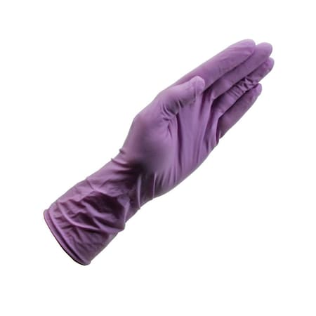 North PowerCoat, Disposable Gloves, 8.00 to 8.99 mil Palm, Nitrile, Powder-Free, S, 100 PK, Purple PSD-TRIP-S