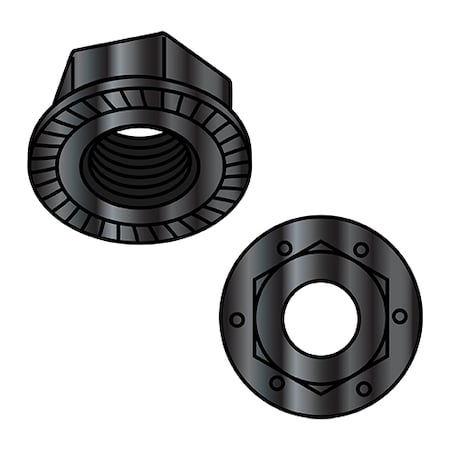 Zoro Select Lock Nut, 1/4"-20, Steel, Grade 8, Black Phosphate, 0.14 in Ht, 2000 PK 14NR8B