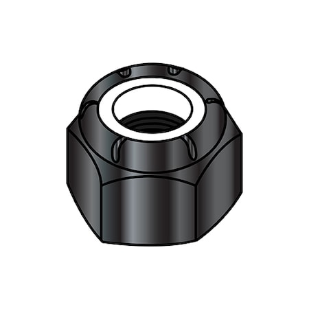 Zoro Select Nylon Insert Lock Nut, #10-24, 18-8 Stainless Steel, Not Graded, Black Oxide and Oil, 0.14 in Ht 10NS188B