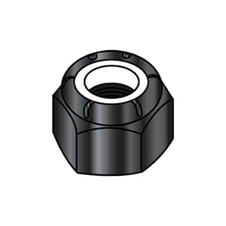 Zoro Select Lock Nut, 3/8"-16, Nylon, Black Zinc, 0.335 in Ht, 1000 PK 37NSBZ
