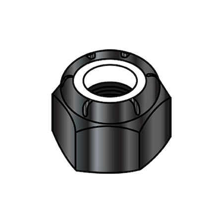 Zoro Select Nylon Insert Lock Nut, #10-24, Nylon, Black Oxide, 0.14 in Ht, 2000 PK 10NSB