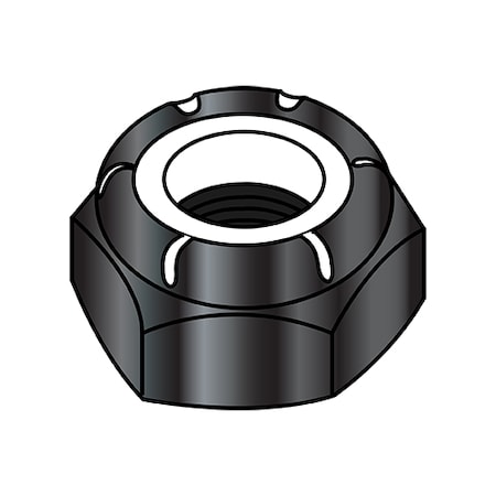 Zoro Select Lock Nut, #6-32, 18-8 Stainless Steel, Not Graded, Black Oxide, 2000 PK 06NST188B