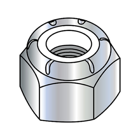 Zoro Select Nylon Insert Lock Nut, #8-32, Nylon, Zinc Plated