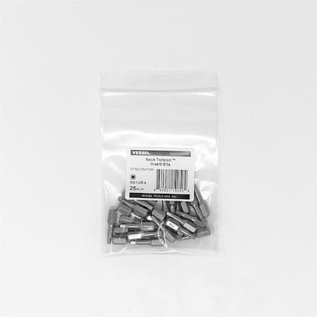 Vessel NECK TORSION Insert Bit SQ1x25.4, PK25 NTSQ1254P25K