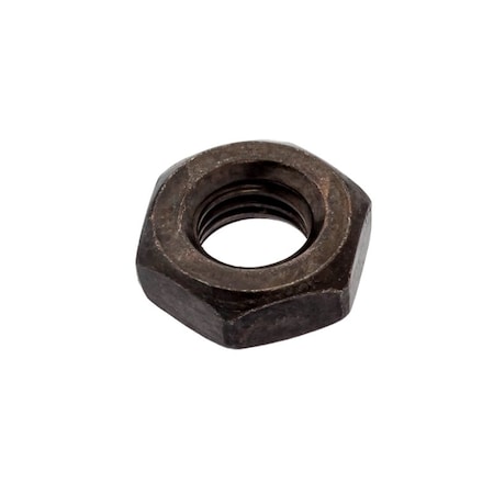 Ampg Jam Hex Nut, 1/4"-28 Size, SS Grade 18-8, Fastener Finish: Black Oxide NUT25214F-B