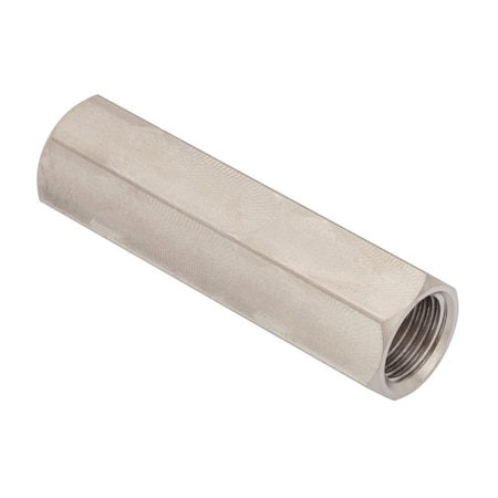 Ampg Coupling Nut, 1/2"-13 and 1/2"-20, Stainless Steel, Grade 18-8, Plain, 2-1/4 in Lg, 5/8 in Hex Wd NUT60112X12