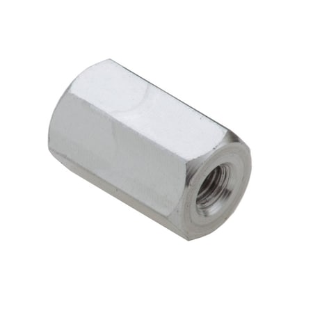 Ampg Coupling Nut, #6-32, Aluminum, Plain, 1/2 in Lg, 5/16 in Hex Wd NUT608632