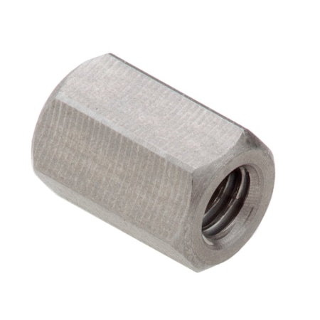 AMPG Coupling Nut, M2, Stainless Steel, Grade 18-8, Plain, 6 mm Lg, 4 mm Hex Wd NUT651M2.5X0.45