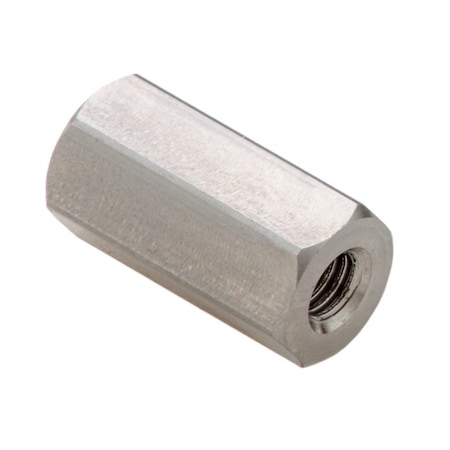 Ampg Coupling Nut, #10-32, 316 Stainless Steel, Not Graded, Plain, 3/4 in Lg, 3/8 in Hex Wd NUT6521032