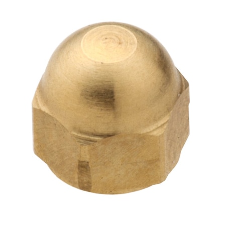 Ampg Acorn Nut, #0-80, Brass, Plain, 3/16 in H NUT804080