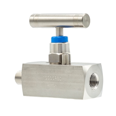 Pic Gauges Needle Valve, 1/4"MxF, Full Size, SS, 10Kpsi NVL-SS-1/4-HS180-MXF