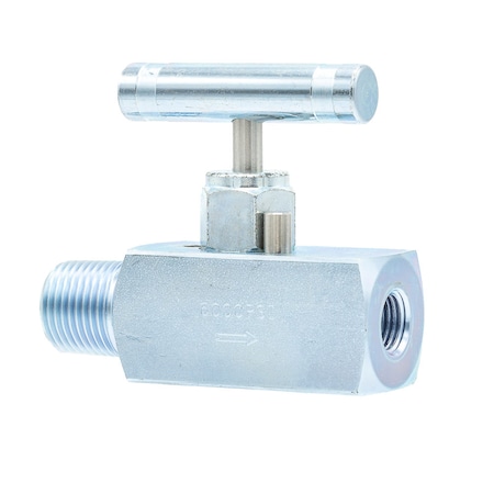 Pic Gauges Needle Valve, 1/2Mx1/4"NPT, Straight, CS, 6K NVCS-1/2-1/4-GS180MF