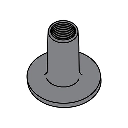Zoro Select Round Weld Nut, 1/4