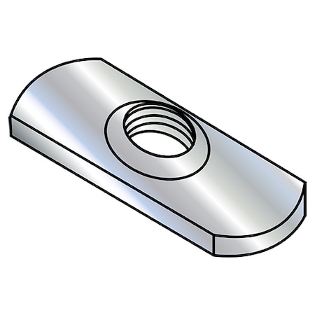 Zoro Select Tab Weld Nut, 1/4"-20, Steel, 0.453 in Wd, 1.015 in Lg, 0.098 in Ht, 1000 PK 14NWS2T
