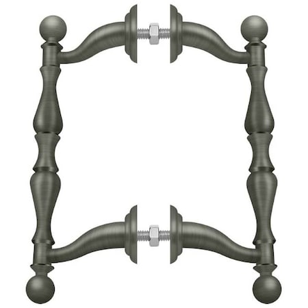Deltana Off-Set Handle Pull, Back-To-Back Set Antique Nickel OHP620U15A