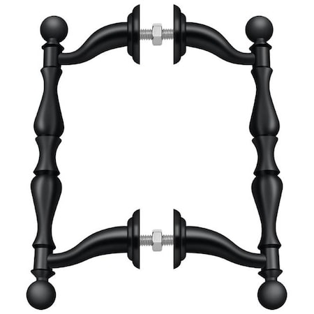 Deltana Off-Set Handle Pull, Back-To-Back Set Black OHP620U19