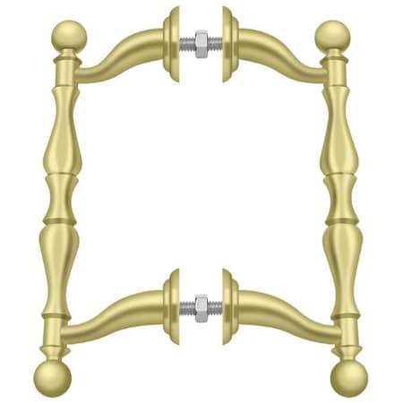 Deltana Off-Set Handle Pull, Back-To-Back Set Bright Brass OHP620U3