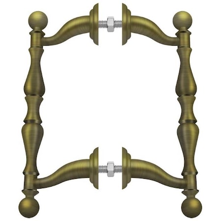 Deltana Off-Set Handle Pull, Back-To-Back Set Antique Brass OHP620U5