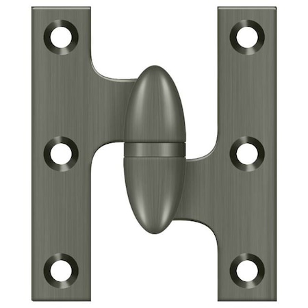 Deltana Antique Nickel Door and Butt Hinge OK2520U15A-R