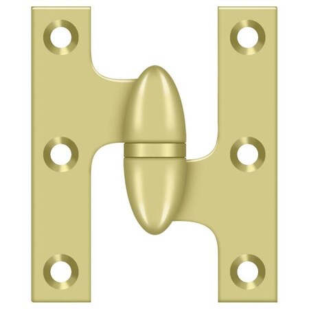 Deltana Bright Brass Door and Butt Hinge OK2520U3-R
