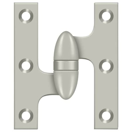 Deltana Satin Nickel Door and Butt Hinge, Holes per Leaf: 3 OK3025B15-L