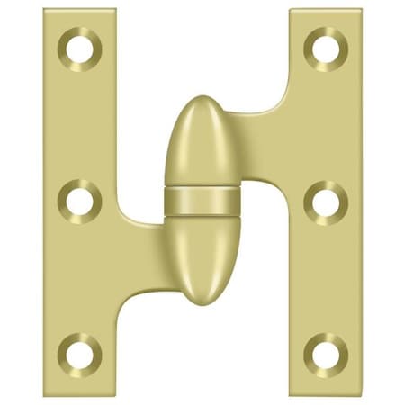 Deltana Bright Brass Knuckle Hinge, Holes per Leaf: 3 OK3025B3-L