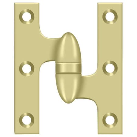 Deltana Bright Brass Door and Butt Hinge OK3025B3UNL-R