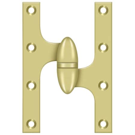 Deltana Bright Brass Door and Butt Hinge OK6040B3-R