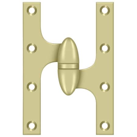 Deltana Bright Brass Door and Butt Hinge OK6040B3UNL-R
