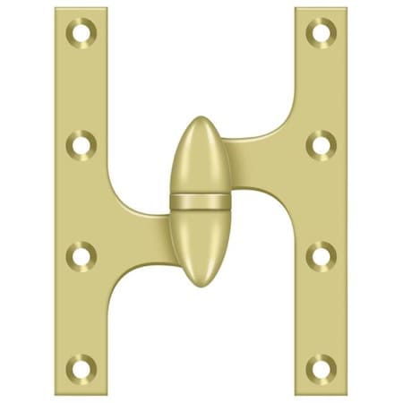 Deltana Bright Brass Door and Butt Hinge OK6045B3-L