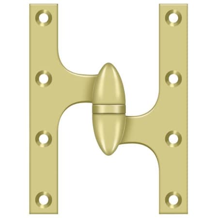 Deltana Bright Brass Door and Butt Hinge OK6045B3-R