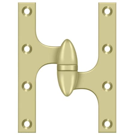 Deltana Bright Brass Door and Butt Hinge OK6050B3UNL-R