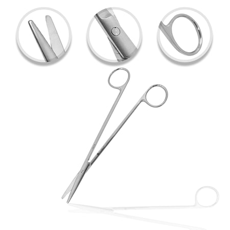 Cynamed O.R.Grade Metzenbaum Scissors, 7", STR CYZR-0452