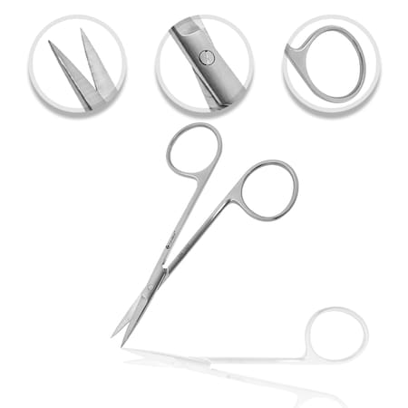 Cynamed O.R. Grade Iris Scissors, 4.5", STR, LR CYZR-0455