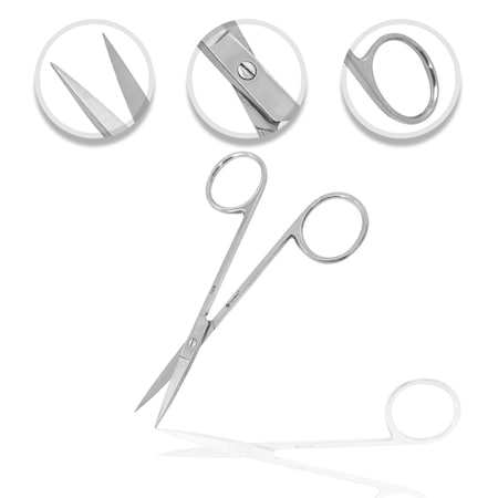 Cynamed O.R. Grade Iris Scissors, 4.5", STR CYZR-0454