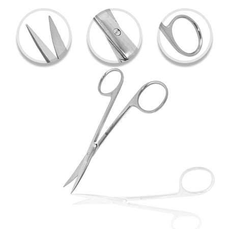 Cynamed O.R. Grade Iris Scissors, 4.5", CVD, LR CYZR-0457
